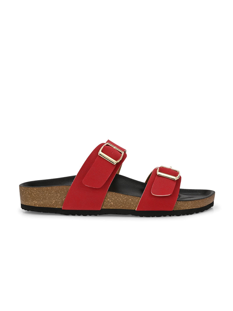 El Paso Women One Toe Flats with Buckles-2