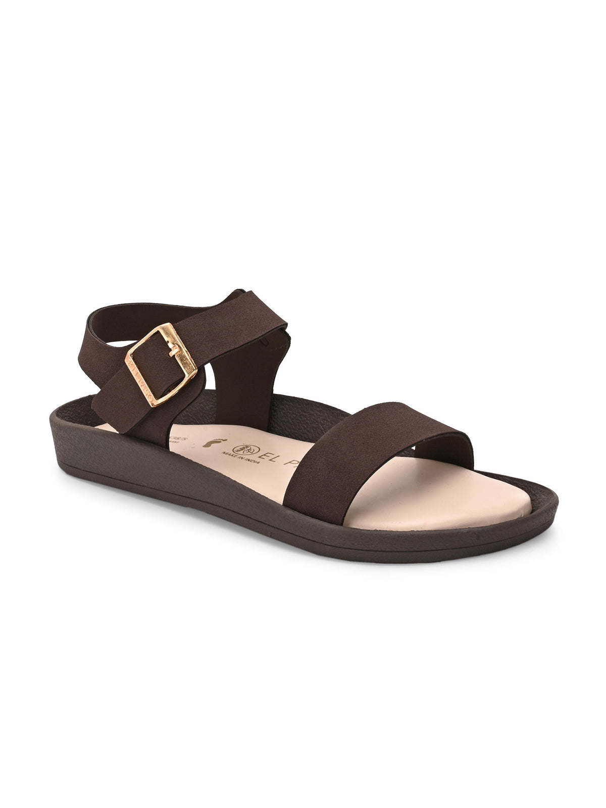 El Paso Women Open Toe Flats with Buckles-1