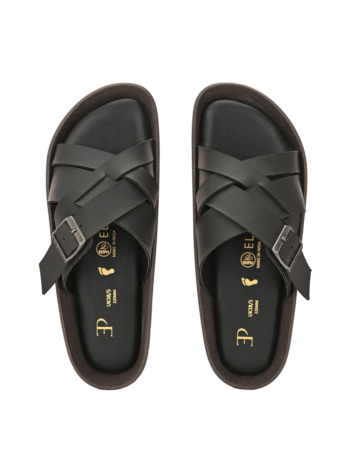 Women Open Toe Flats with Buckles-7