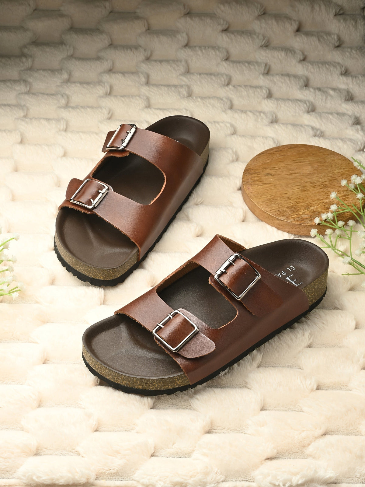 El Paso Women One Toe Flats with Buckles-8
