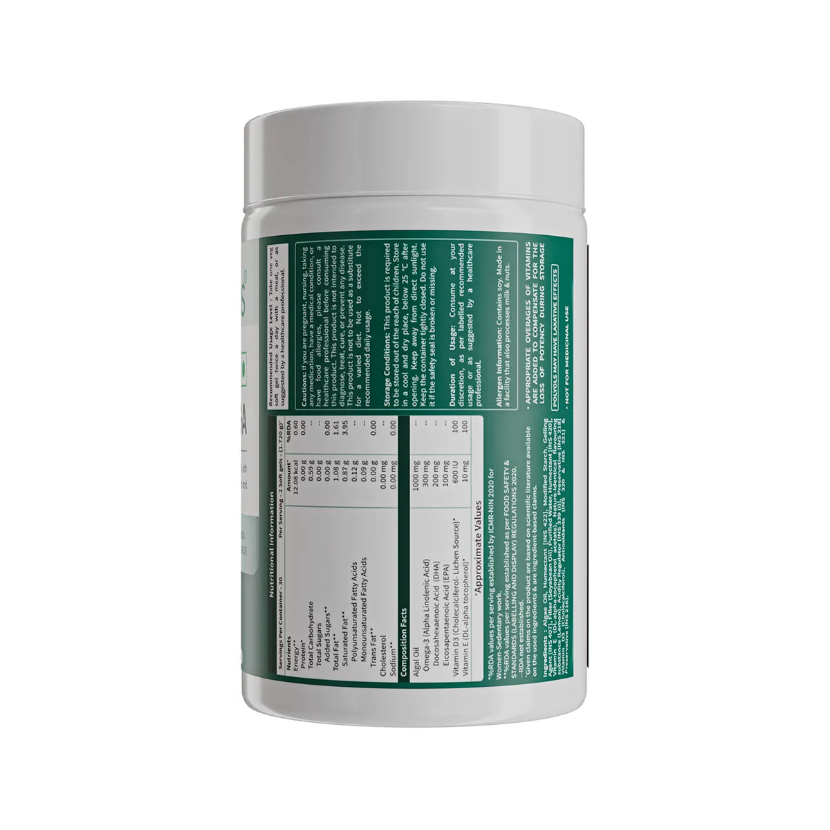 NEUHERBS DEEP SEA VEG OMEGA WITH 1000 MG ALGAE OIL 60 CAP