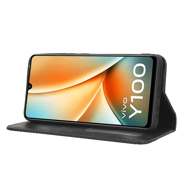 Magnetic Buckle Retro Texture Leather Phone Case, For vivo Y100 5G, For vivo Y33T / Y33s / Y21 / Y21s, For vivo Y33T 2023 V2317A-5