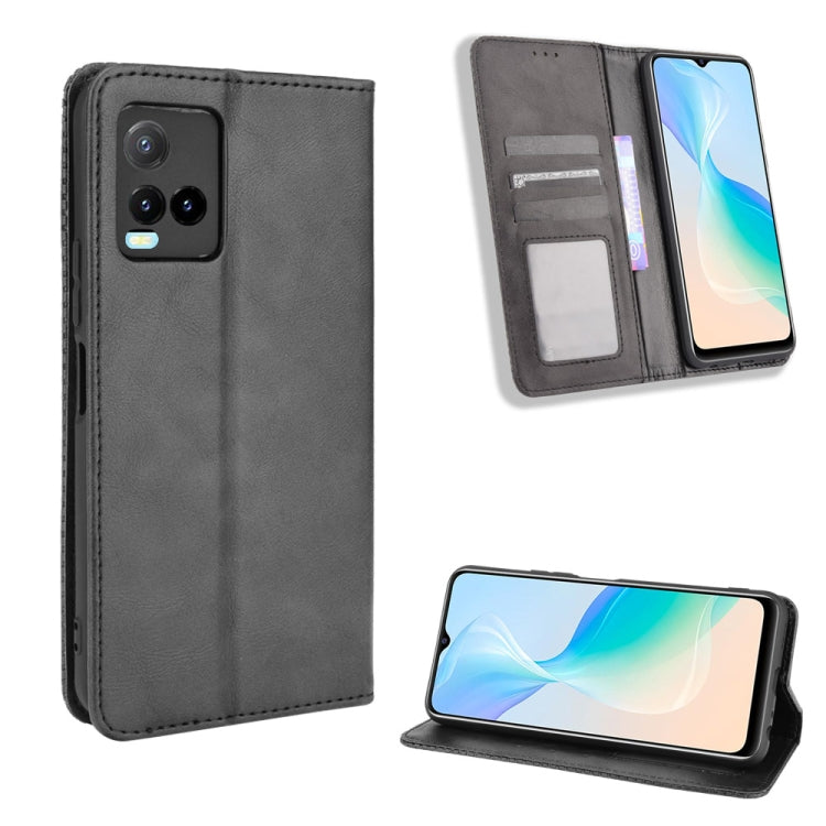 Magnetic Buckle Retro Texture Leather Phone Case, For vivo Y100 5G, For vivo Y33T / Y33s / Y21 / Y21s, For vivo Y33T 2023 V2317A-10