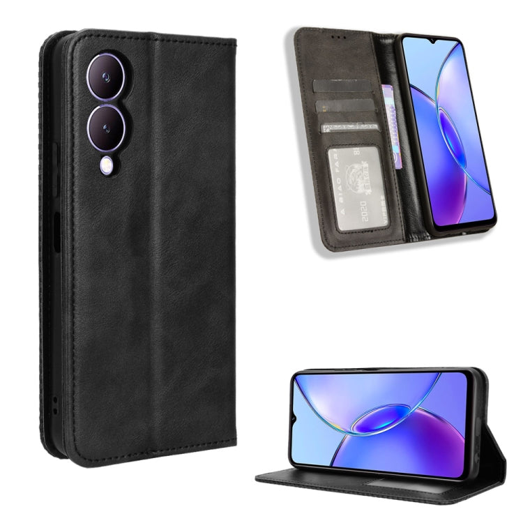 Magnetic Buckle Retro Texture Leather Phone Case, For vivo Y100 5G, For vivo Y33T / Y33s / Y21 / Y21s, For vivo Y33T 2023 V2317A-14