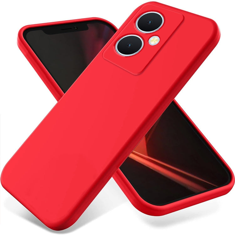 Solid Color Liquid Silicone Dropproof Full Coverage Phone Case, For vivo Y77t 5G-1