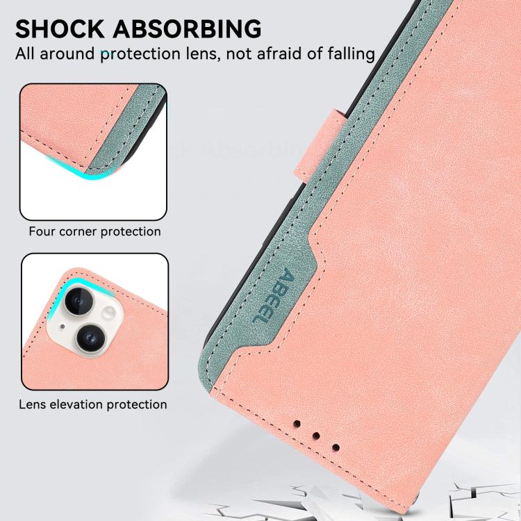 ABEEL Color Block Magnetic RFID Leather Phone Case, For Redmi Turbo 4 Pro, For Redmi Turbo 4, For Redmi 14C 4G-5