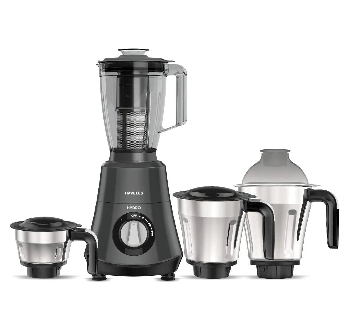 Havells Hydro | Mixer Grinder | 750W | Grey | 4 Jar