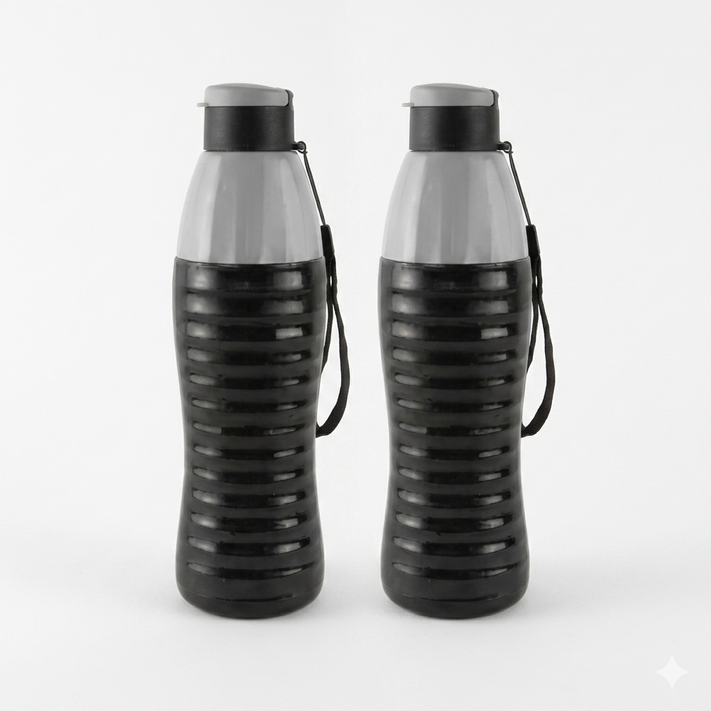CELLO W/B-PURO FASHION 600ML BLACK(SET OF 2)