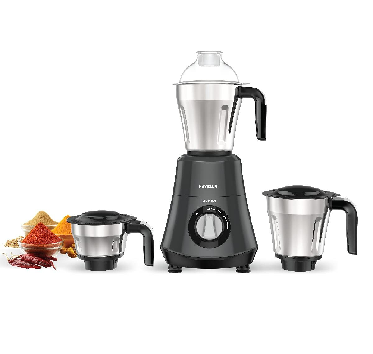 HAVELLS MIXER GRINDER HYDRO 3 JAR (BLACK)