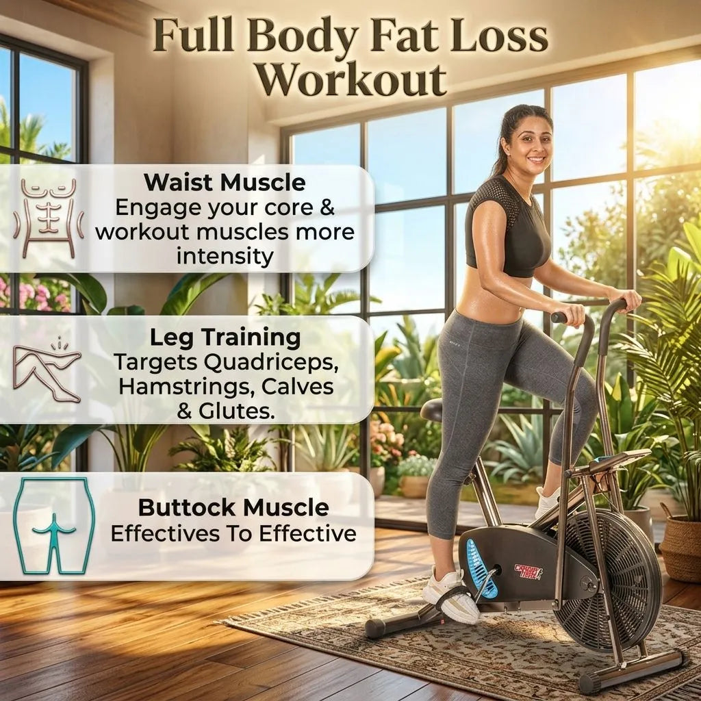 Exercise Cycle with Twister and Backrest Support Air bike for Home Gym - Max User Weight 110KG - Easy Installation - JSB HF175BT-2