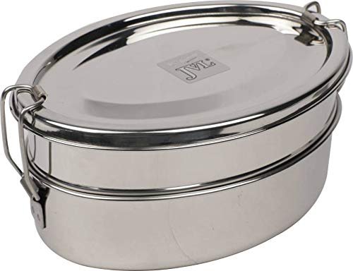 JVL OVAL LUNCH BOX WITH STEEL PLATE SMALL DO1