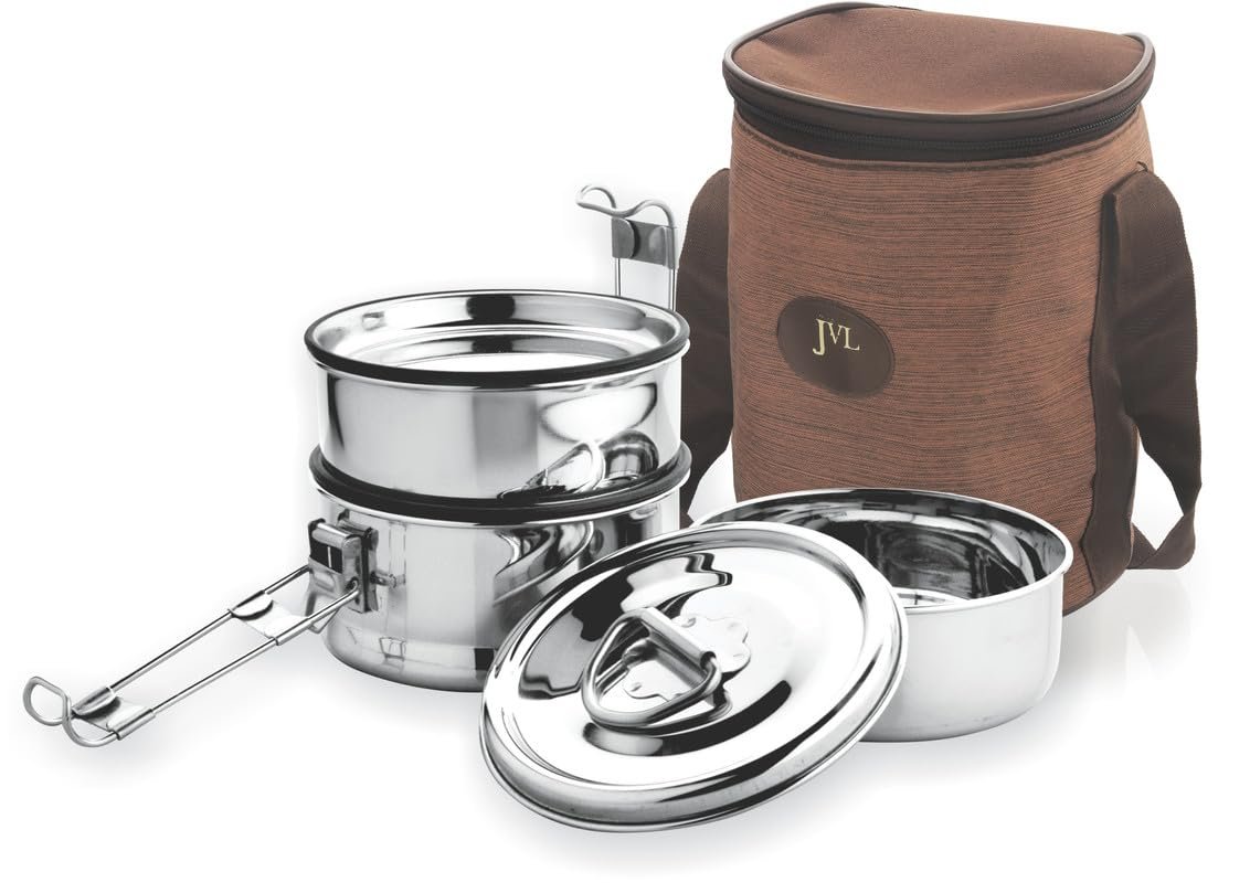 JVL ROUND LEAK PROOF LUNCH BOX TRIPLE BIG