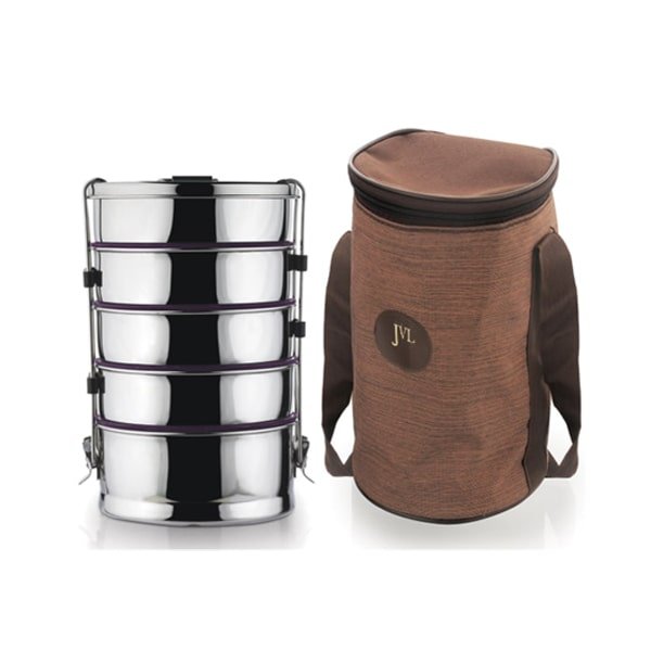 JVL ROUND LEAK PROOF TIFFIN CARRIER PENTAMEROUS SMALL