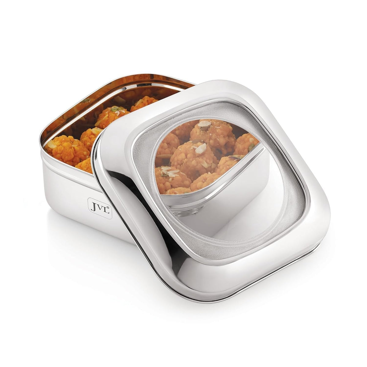 JVL SQUARE COSTA TIN CLEAR LID (2.1 L)