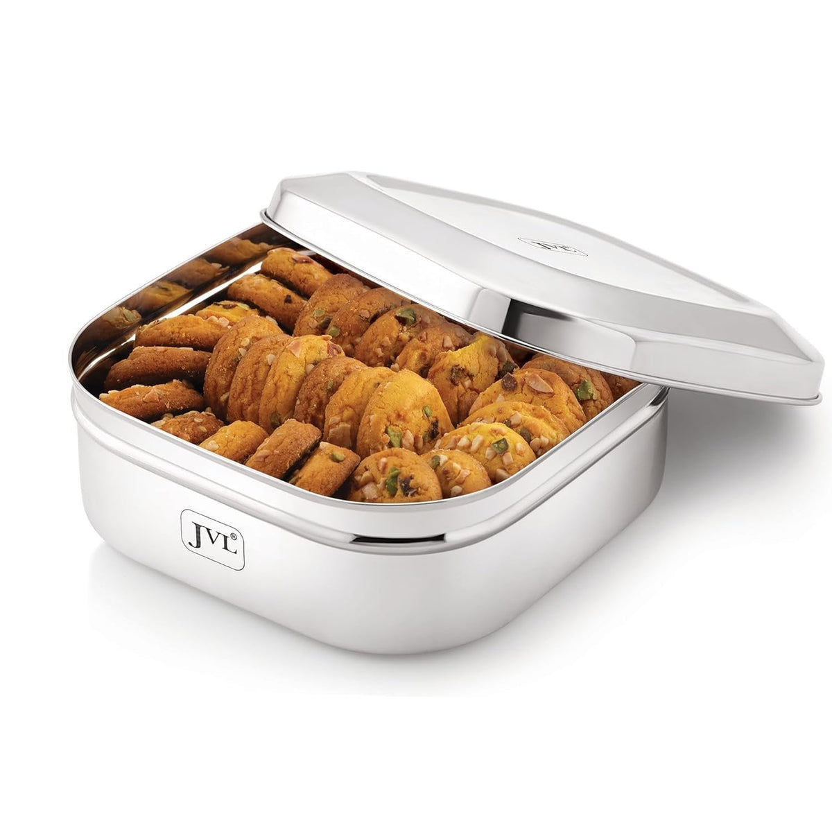 JVL SQUARE COSTA TIN STEEL LID (1.35 L)