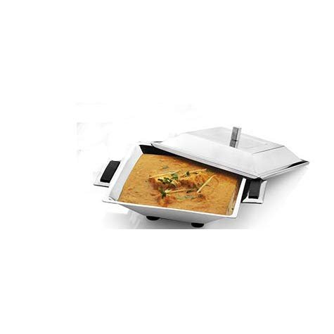 JVL SQUARE CURRY DISH WITH SS LID (MEDIUM)