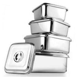 JVL SQUARE LID BOWL STEEL LID (350 ML)
