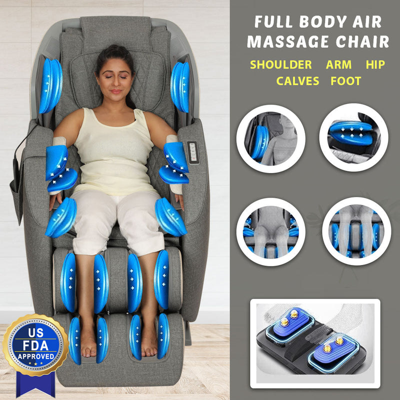 JSB MZ14 Full Body Recliner Massage Chair For Home 3D Zero Gravity (Beige)-2