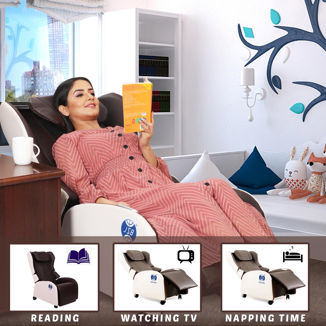 Sofa Massage Chair for Home Relaxation with Foot Extension JSB MC05-4