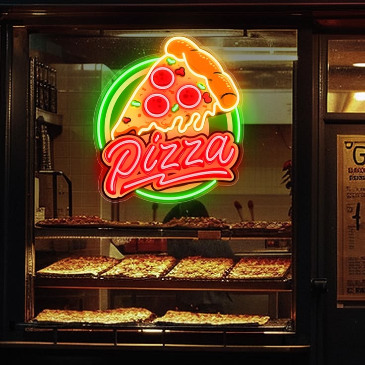 Pizza Neon Sign – LED Pizza Wall Light for Pizzeria, Restaurant & Café