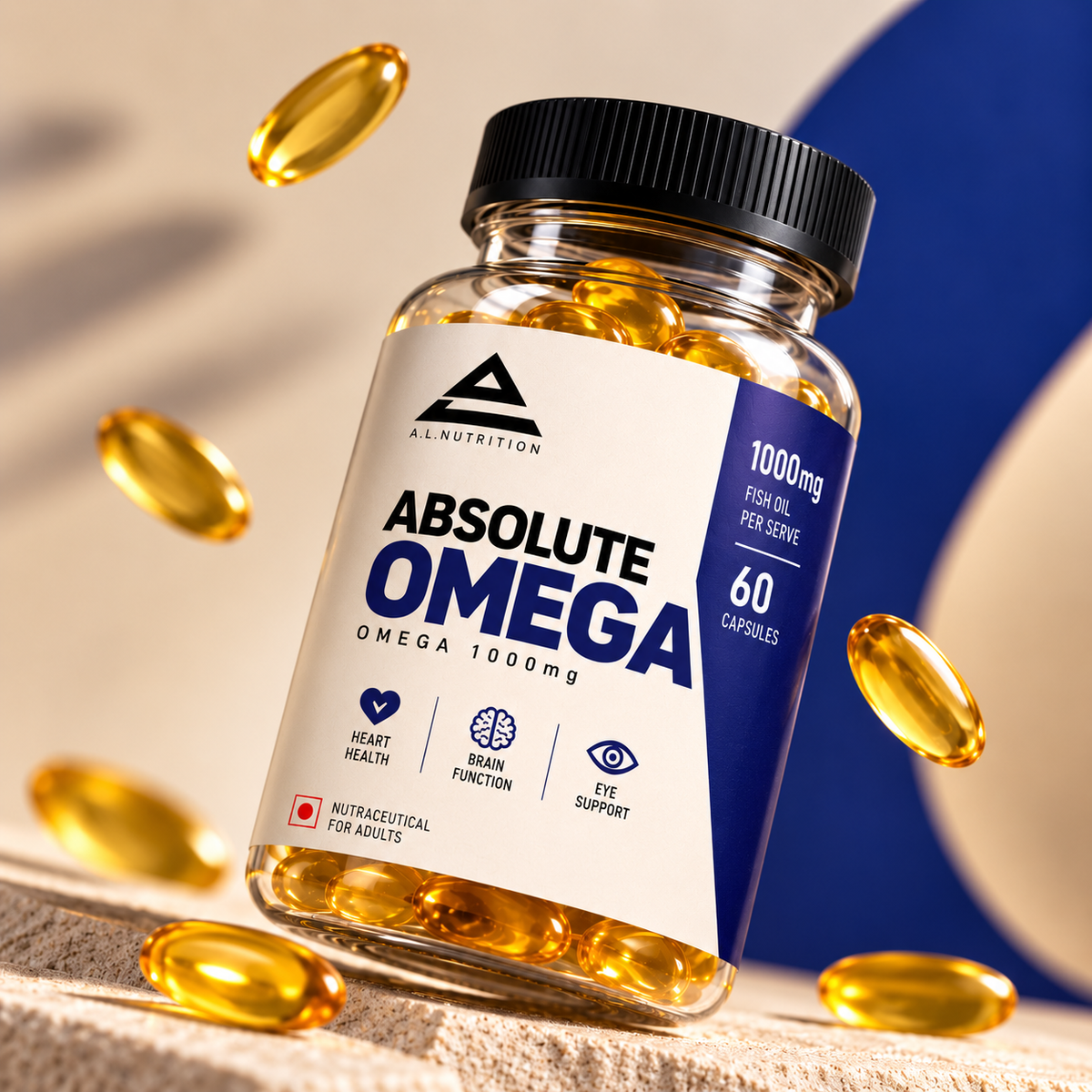 A.L. Nutrition Absolute Omega – 1000mg Fish Oil (EPA+DHA) | 60 Softgels-2