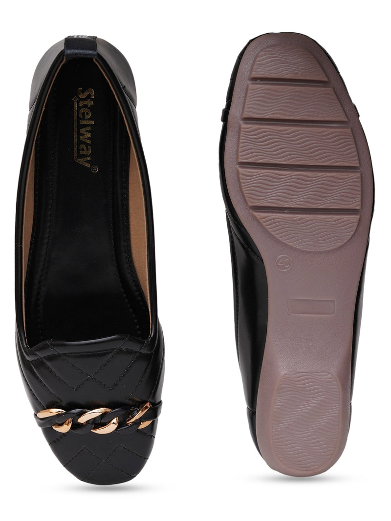 Black Ballet flats with non slip comfortable sole