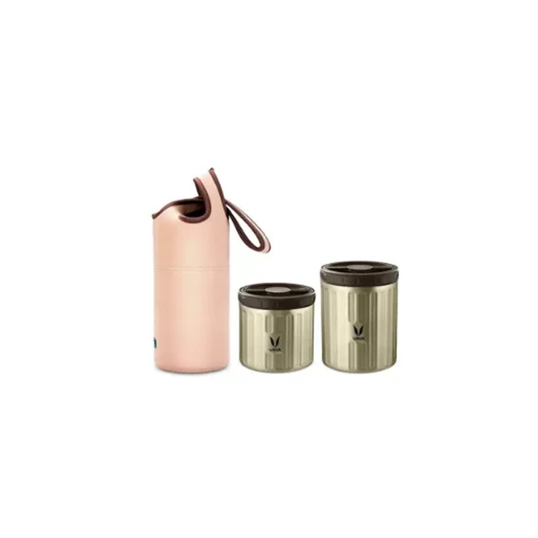 VAYA PRESERVE LUNCHKIT-PRESERVE 300ML+500ML (GRAPHITE WITH GOBAG BROWN)