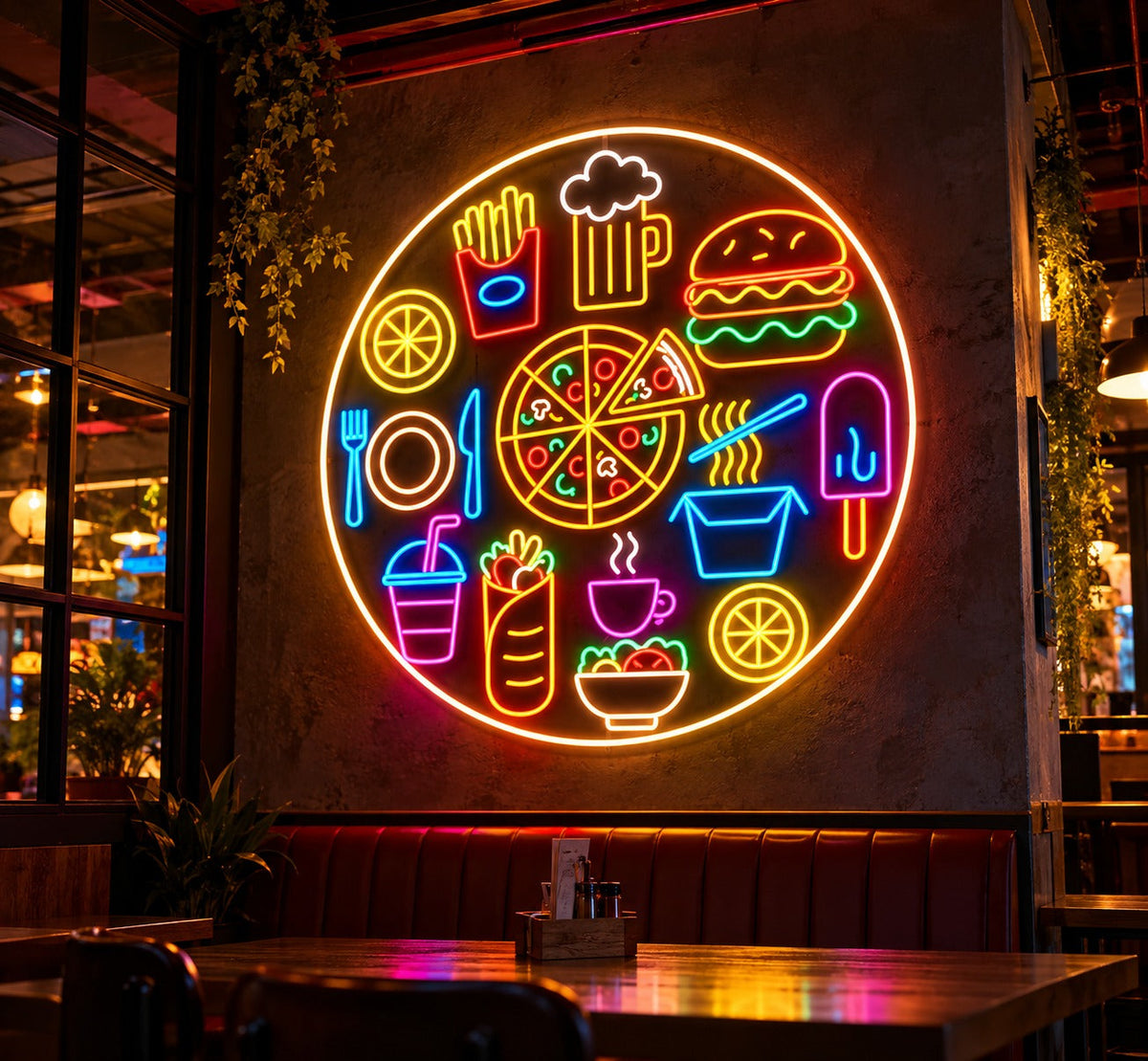 Food & Restaurant Neon Sign – LED Food Icons Wall Decor neon sign