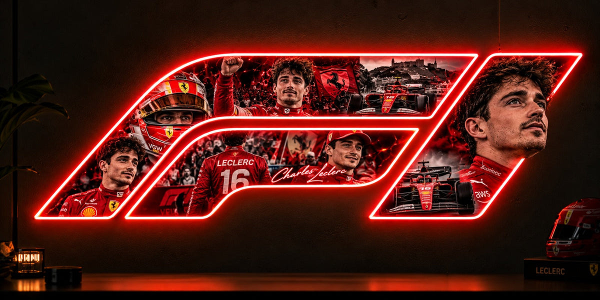 Ferrari F1 Neon Wall Sign – Red LED Racing Wall Art Neonsignsindia
