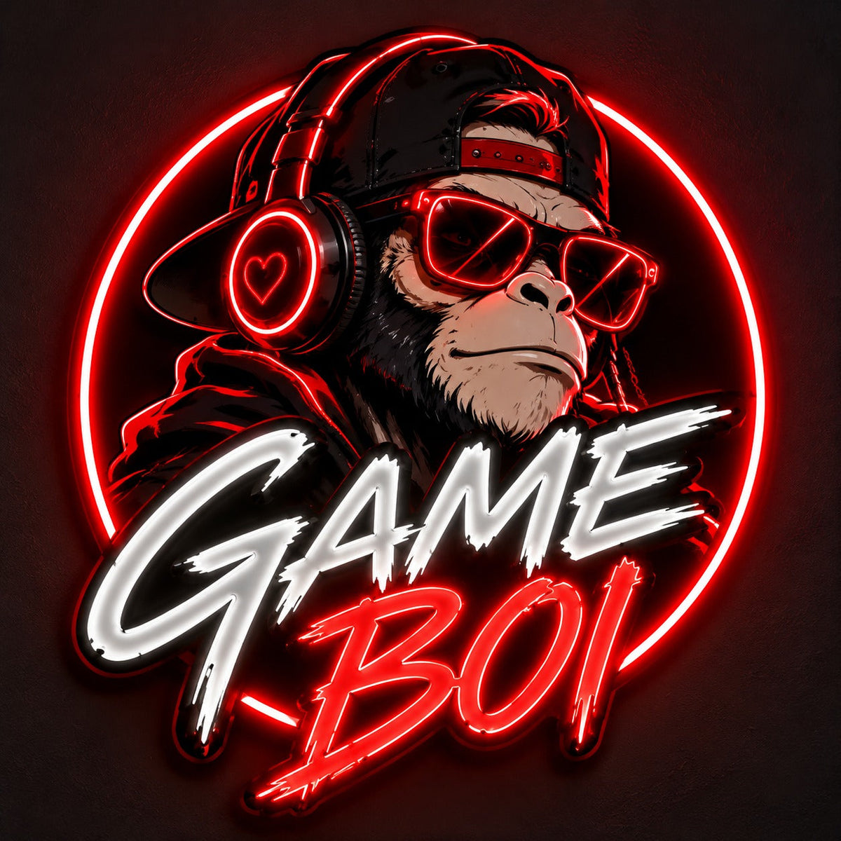 Game On LED Neon Sign – Red Gorilla Gamer Wall Art-2