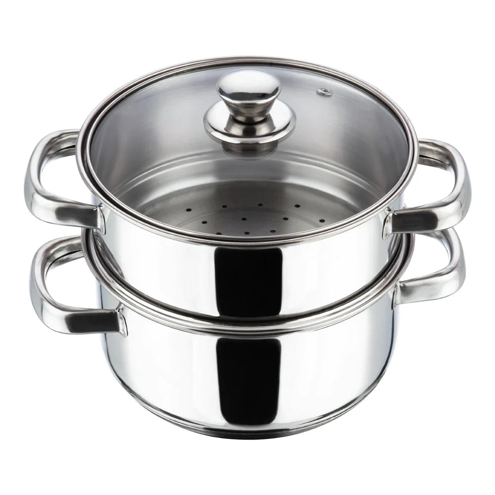Vinod Stainless Steel 2 Tier Steamer With Lid (Induction Friendly)