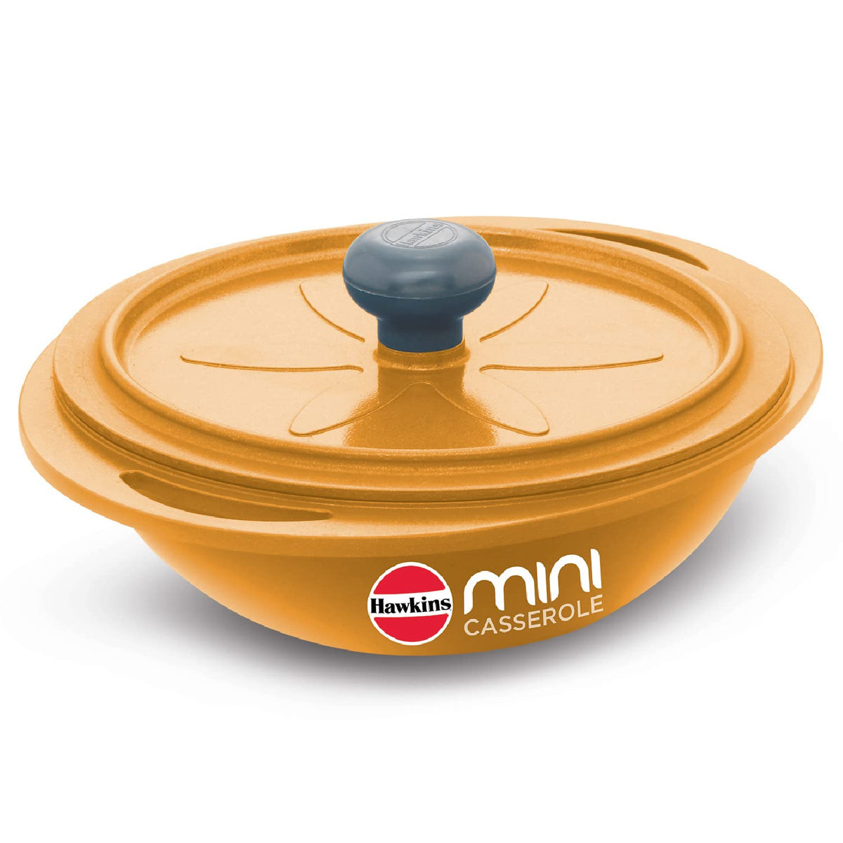 Hawkins Aluminium 0.75 Liter Mini Casserole with Lid, Round Series Die-Cast Pan for Cooking, Reheating, Serving and Stor