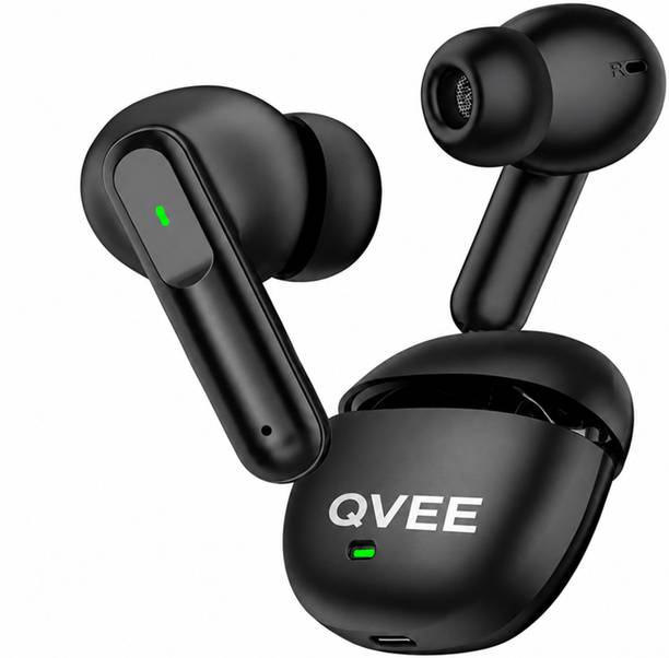 Qvee Aeropods with 50dB ANC, 360 Spatial AI Audio, Hi- Res Lhdc 48hrs Playtime 5 Bluetooth Gaming