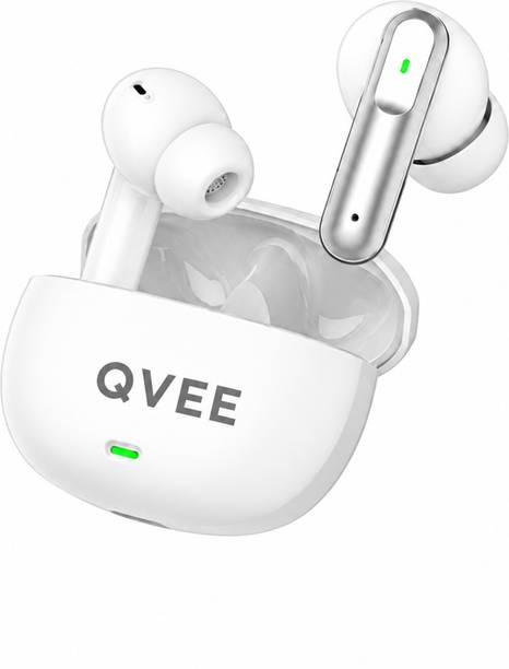 Qvee Aeropods with 50dB ANC, 360 Spatial AI Audio, Hi- Res Lhdc 48hrs Playtime 7 Bluetooth Gaming