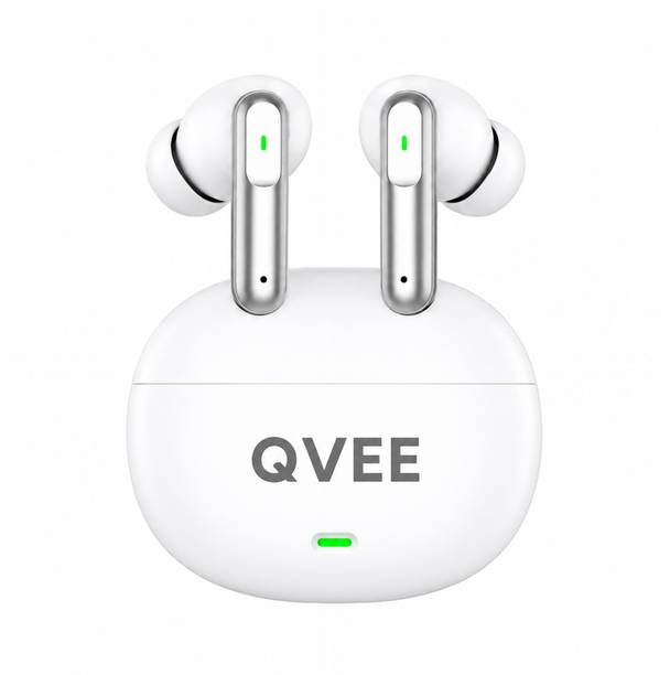 Qvee Aeropods with 50dB ANC, 360 Spatial AI Audio, Hi- Res Lhdc 48hrs Playtime 20 Bluetooth Gaming