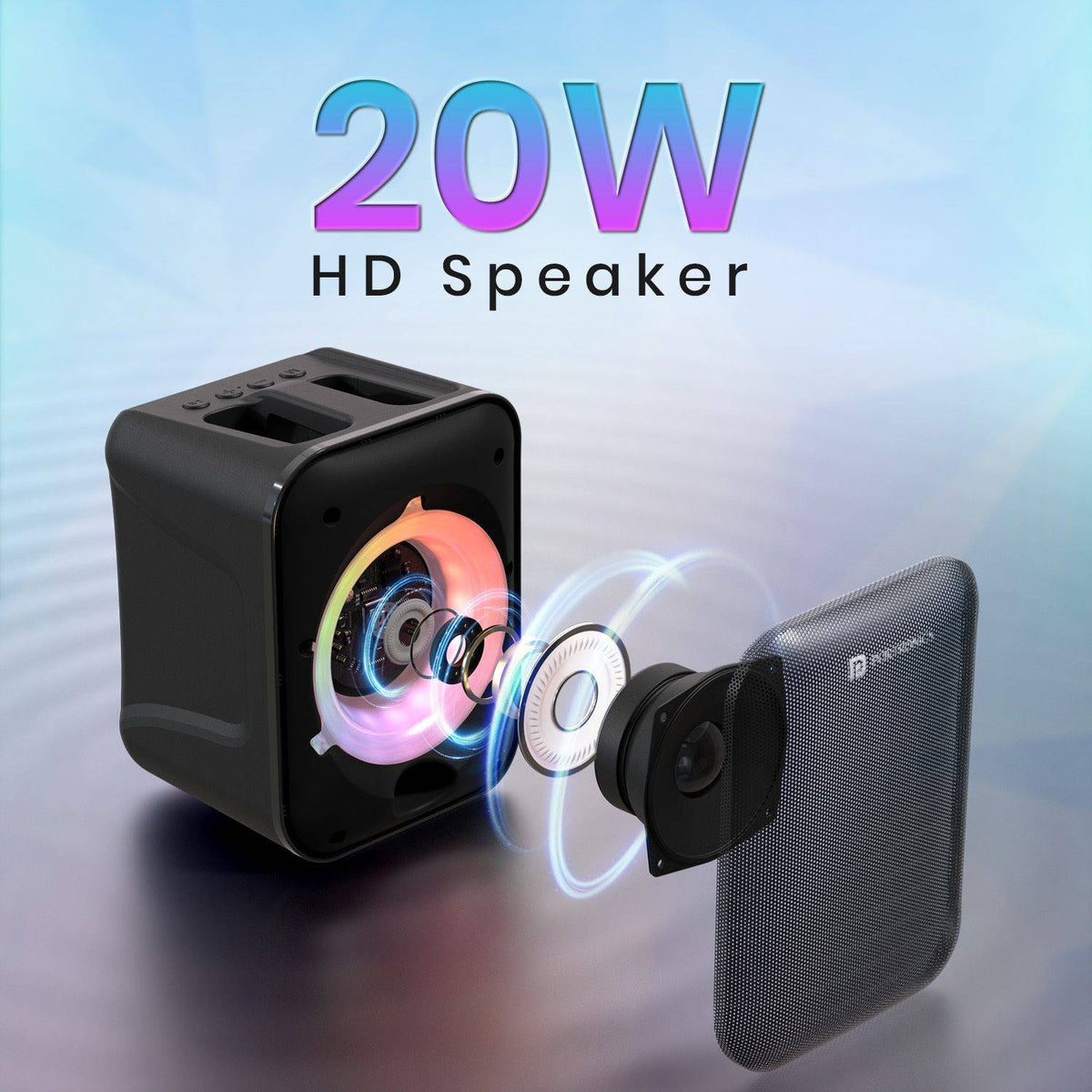 Portronics Apollo One 20W Bluetooth Portable Speaker With Wireless Karaoke Mic 20 W Bluetooth Speaker (Black, Stereo Channel)