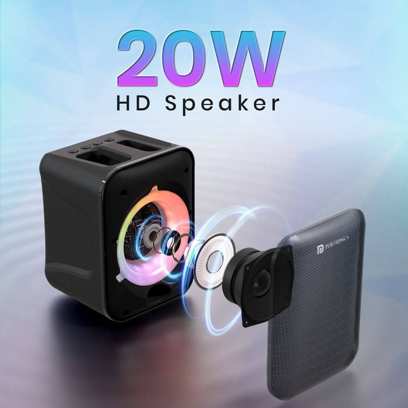 Portronics Apollo One 20W Bluetooth Portable Speaker With Wireless Karaoke Mic 20 W Bluetooth Speaker (Black, Stereo Channel)