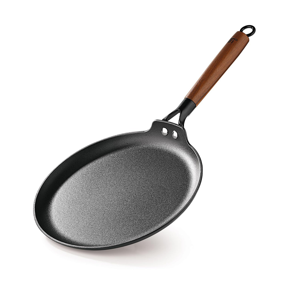 Bergner Odin Cast Iron Dosa Tawa with Wooden Coated Handle, Big Size Loha Dosa Tawa, Rust Proof and Lightweight Iron, En