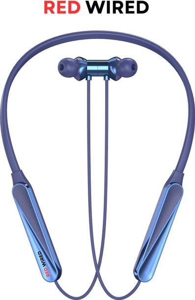 RED WIRED Bluetooth Headphone - 100Hours Playtime Wireless Neckband Headphones Earphone 11 Gaming