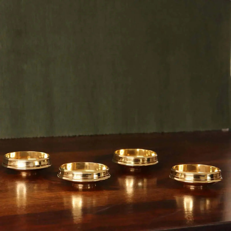 Brass Mini Decor Uruli Small - Set Of 4 | A Cherished Navratri and Diwali gift-1