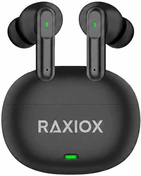 Raxiox Buds B151 with 75Hrs Payback Music, with 52bB ENC 12 2mm Drivers Ip55 Bk07 Bluetooth
