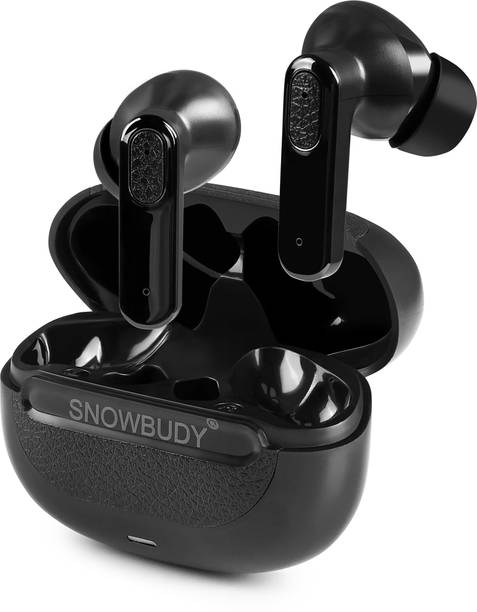 snowbudy Buds Evoke with Quad Mic AI ENC, Leather Finish 40hrs Playback Low Latency 024 Bluetooth Gaming