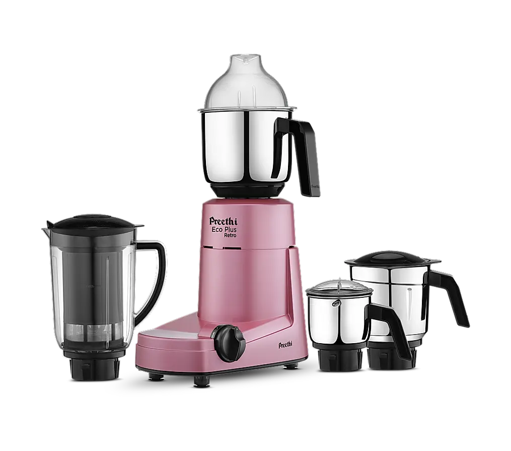 Preethi Eco Plus MG 157 mixer grinder, 750 watt, 4 jars includes Super Extractor juicer Jar , White