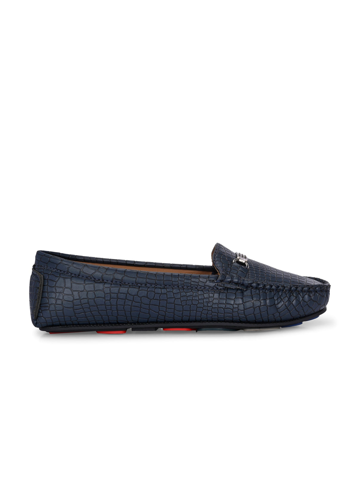 Textured Round Toe Lightweight Loafers For Women-3