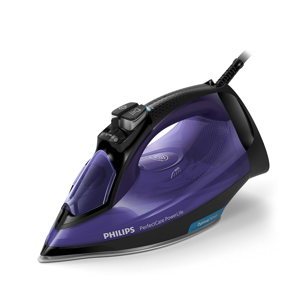 Philips Perfect Care Power Life Steam Iron GC3925/34, 2400W, up to 45 g/min steam Output, OptiTemp Technology, Steam Gli