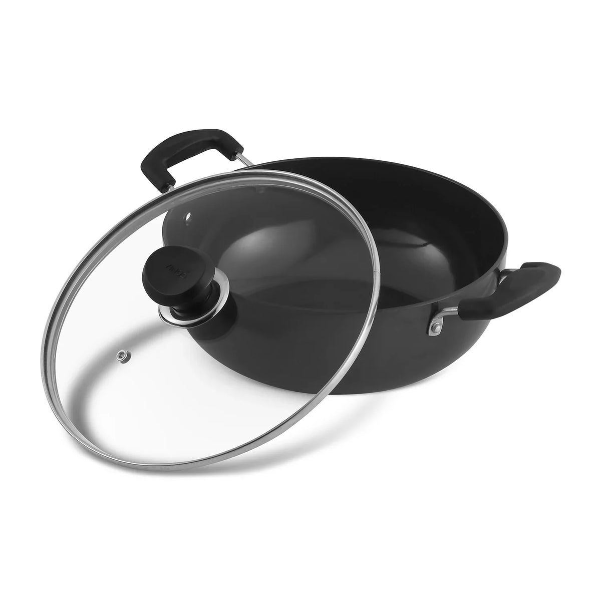 Vinod Black Pearl Hard Anodised Deep Kadai (Induction Friendly)