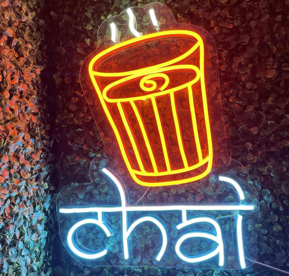 Chai Neon Sign Size (17x12 inch) Neonsignsindia