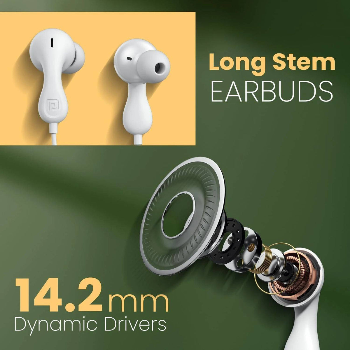 Portronics Conch Kappa in Ear Type C Wired Earphones with In Line HD Mic,Powerful Audio Wired Headset (White, In the Ear)