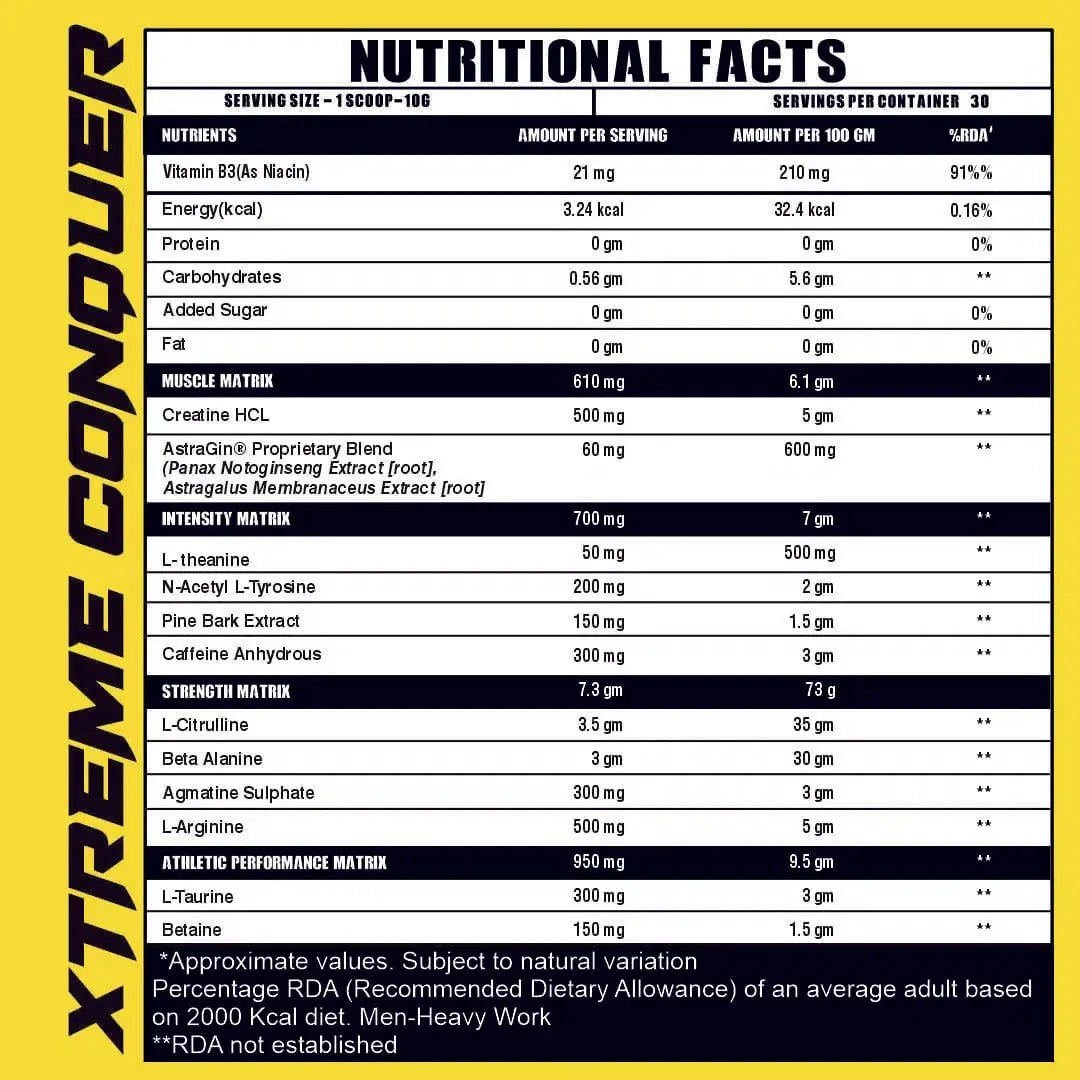 Conquer Xtreme Pre - workout - Ripped Up Nutrition