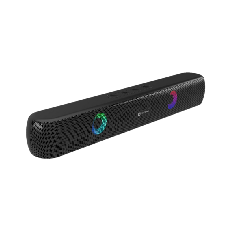Portronics 21 10W Wireless Bluetooth Soundbar with LED Light, TWS Function, Mic, FM 10 W Bluetooth Soundbar (Black, Stereo Channel)